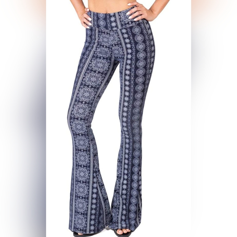 Satina Palazzo Pants in Chakra Blue - Picture 2 of 9